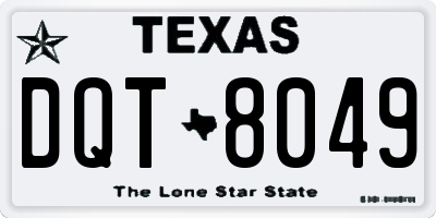 TX license plate DQT8049