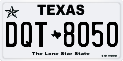 TX license plate DQT8050