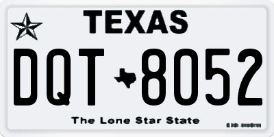 TX license plate DQT8052