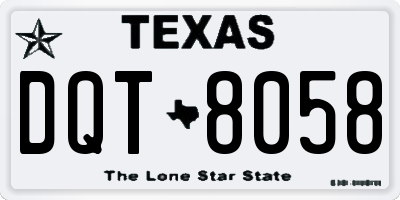 TX license plate DQT8058