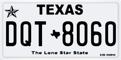TX license plate DQT8060