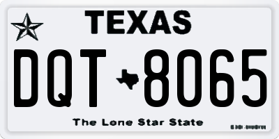 TX license plate DQT8065