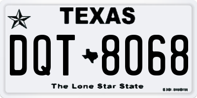 TX license plate DQT8068