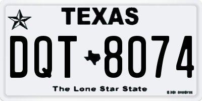 TX license plate DQT8074