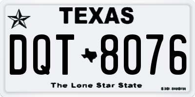 TX license plate DQT8076