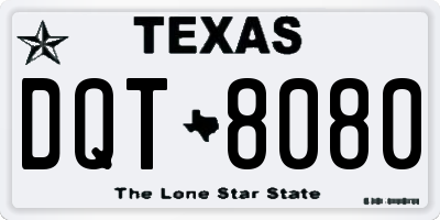 TX license plate DQT8080