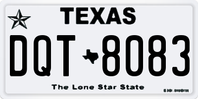 TX license plate DQT8083
