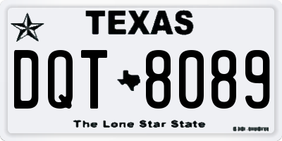 TX license plate DQT8089