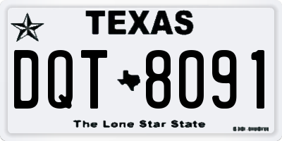 TX license plate DQT8091