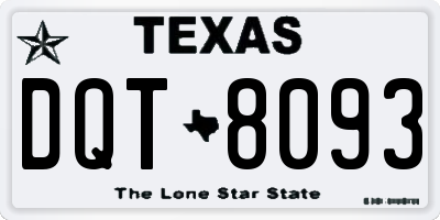 TX license plate DQT8093