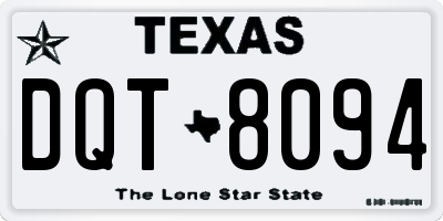 TX license plate DQT8094