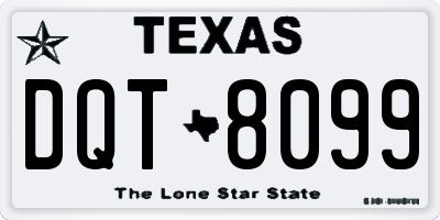 TX license plate DQT8099