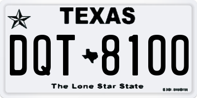 TX license plate DQT8100