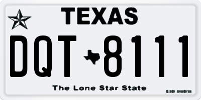 TX license plate DQT8111