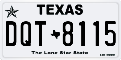 TX license plate DQT8115