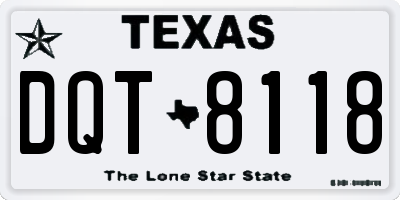 TX license plate DQT8118