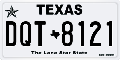 TX license plate DQT8121