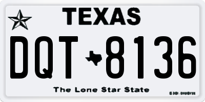 TX license plate DQT8136