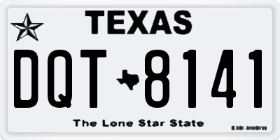 TX license plate DQT8141