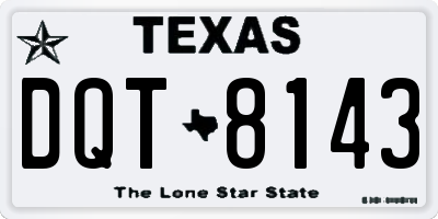 TX license plate DQT8143