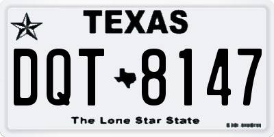 TX license plate DQT8147