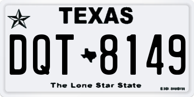 TX license plate DQT8149