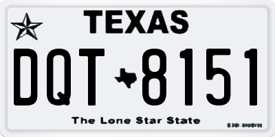 TX license plate DQT8151