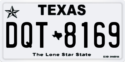TX license plate DQT8169