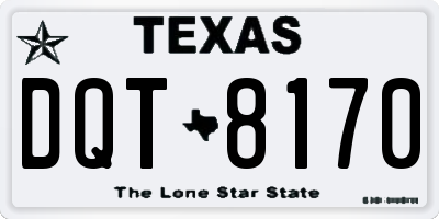 TX license plate DQT8170