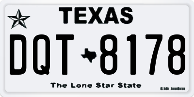 TX license plate DQT8178