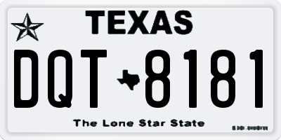 TX license plate DQT8181