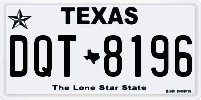 TX license plate DQT8196