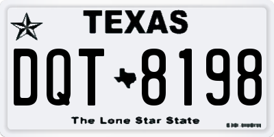 TX license plate DQT8198