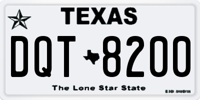 TX license plate DQT8200