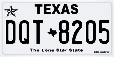 TX license plate DQT8205