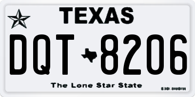 TX license plate DQT8206