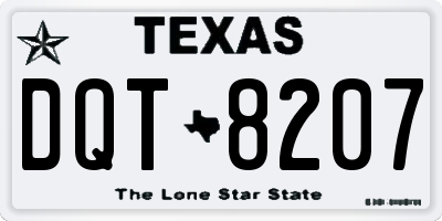 TX license plate DQT8207