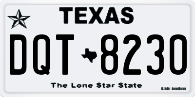 TX license plate DQT8230