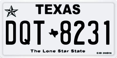 TX license plate DQT8231
