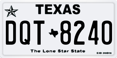 TX license plate DQT8240