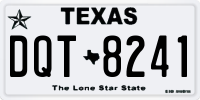 TX license plate DQT8241