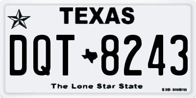 TX license plate DQT8243