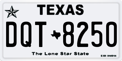 TX license plate DQT8250