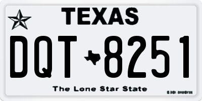 TX license plate DQT8251