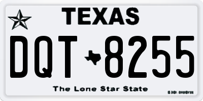 TX license plate DQT8255