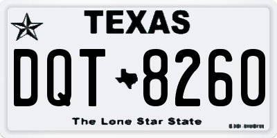 TX license plate DQT8260