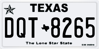 TX license plate DQT8265
