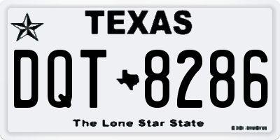 TX license plate DQT8286