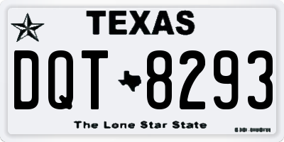 TX license plate DQT8293