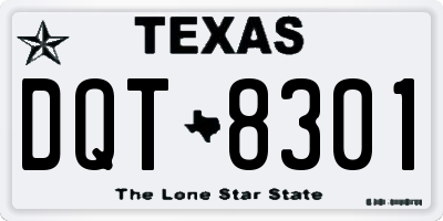 TX license plate DQT8301